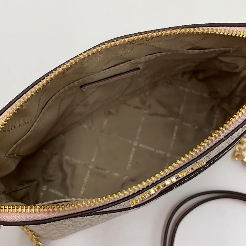 Michael Kors Jet Set Travel Medium Logo Dome Crossbody Bag